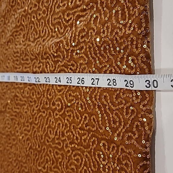 Roaman's Velour Sparking Pailette Short Sleeve Evening Top Gold 2X - Picture 9 of 11